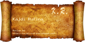Kajdi Rufina névjegykártya